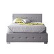 image 1 of Side Opening Ottoman Storage in Grey Linen, King