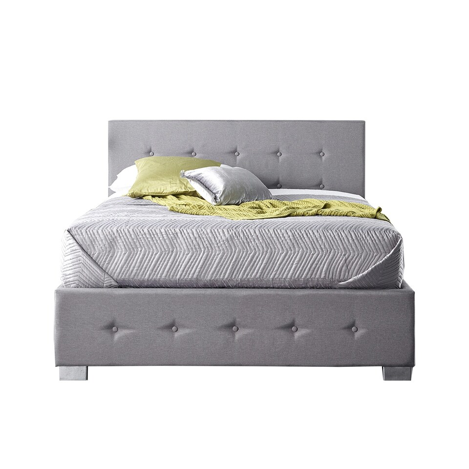 image 1 of Side Opening Ottoman Storage in Grey Linen, King