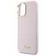 image 5 of Guess Script Metal Logo & Frame Silicone Case for iPhone 16 6.1 Pink - GUHCP16SSMBSLP
