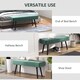 image 6 of HOMCOM End of Bed Bench with X-Shape Design and Steel Legs, Upholstered Hallway Bench for Bedroom, Green