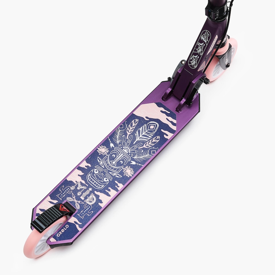 image 1 of Decathlon Mid 5 Kids' Scooter with Handlebar Brake and Suspension - Purple