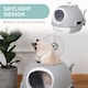 image 3 of PawHut Futuristic Capsule-Shaped Cat Litter Box w/ 2 Doors Scoop Drawer Grey