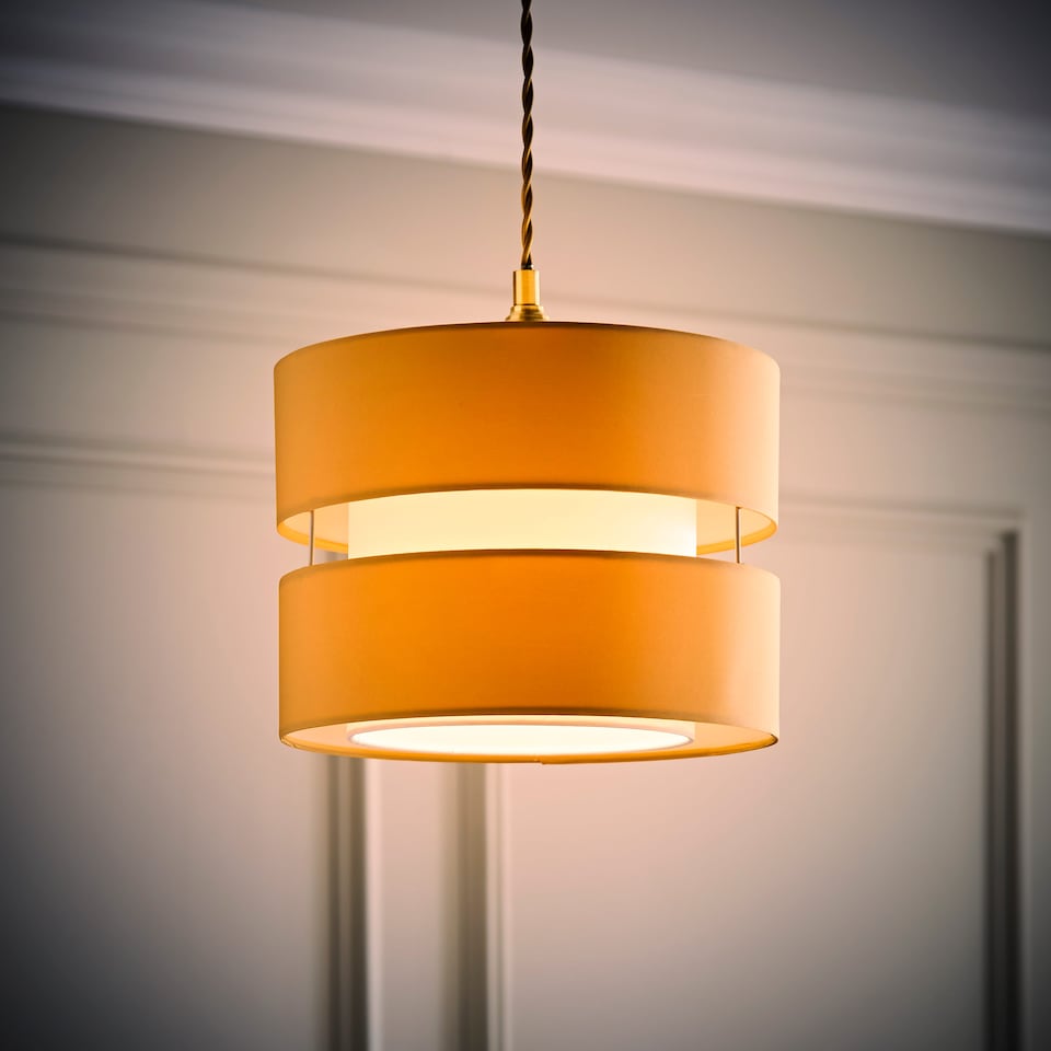 image 1 of ValueLights Sophia Small Sand 2 Tier Ceiling Light Shade | Yellow