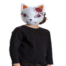 Demon Slayer Tanjiro Costume – Kids Unisex Officially Licensed 1-Piece Fancy Dress Outfit, White, One Size