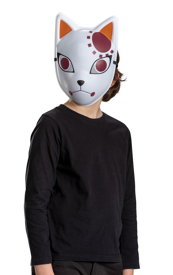 Demon Slayer Tanjiro Costume – Kids Unisex Officially Licensed 1-Piece Fancy Dress Outfit, White, One Size