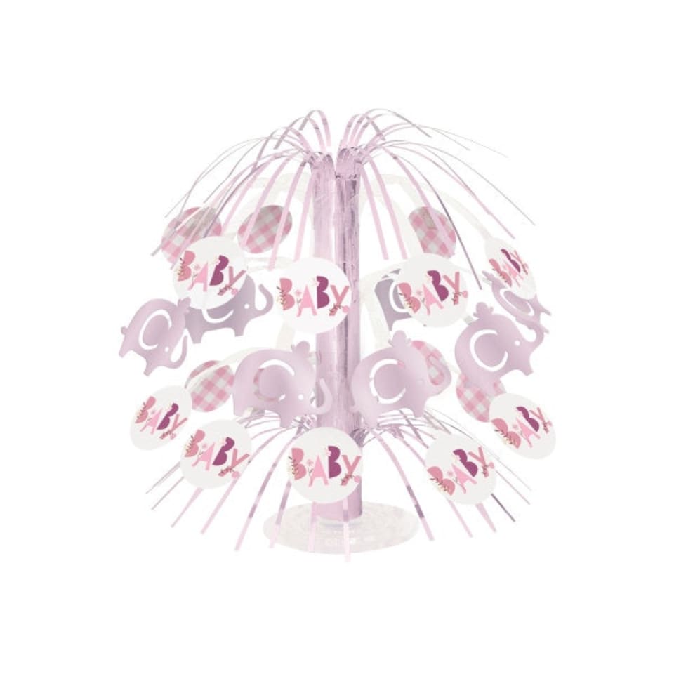 image 1 of Pink Floral Elephant Cascade Centerpiece 8.5"