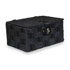 Twisted Black Paper Rope Picnic Basket Black | Black | S
