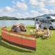 image 7 of Outsunny Camping Windbreaks with Clear Windows, 725 x 140cm | Orange | Orange, Khaki, Clear | 725 x 140 cm