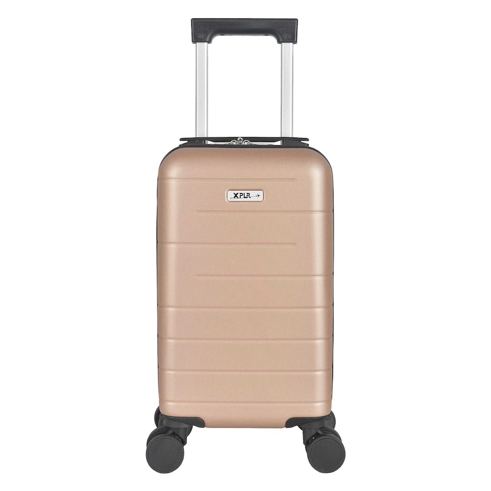 image 1 of Public Dealz Underseat Lightweight 4 Wheeled Cabin Bag | Cream | Champagne | 1