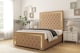 image 2 of Sloomy Sofia Gold Latte Dumfries Bed Frame With Mattress With 50" Upholstered Headboard 5' King