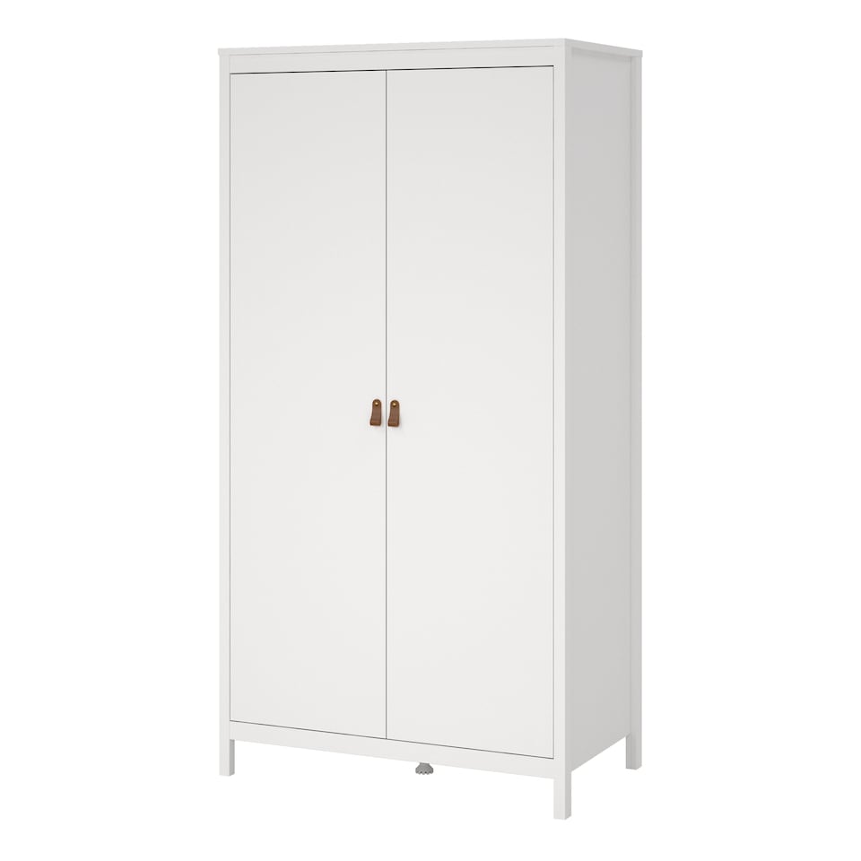 image 1 of Barcelona Wardrobe with 2 Doors in White