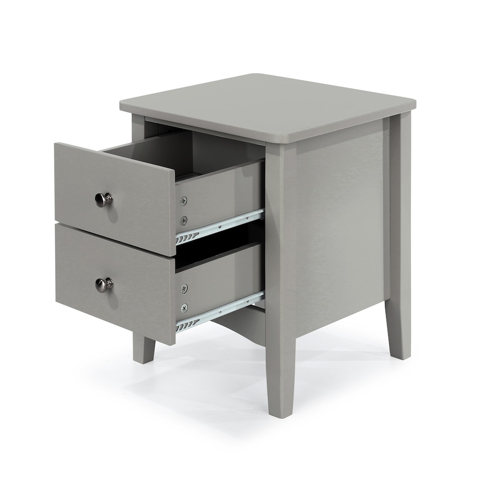 image 1 of Como 2 Drawer Petite Bedside Cabinet - Compact Shaker-Style Bedroom Storage | Grey | Grey | One Size | 1