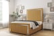 image 2 of Sloomy Boston Chrome Mustard Plush Bed Frame With 50" Upholstered Headboard 4' Small Double
