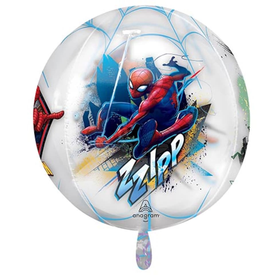 image 1 of Spider-Man Marvel See-Thru Orbz Foil Helium Balloon 38cm / 15 in | White