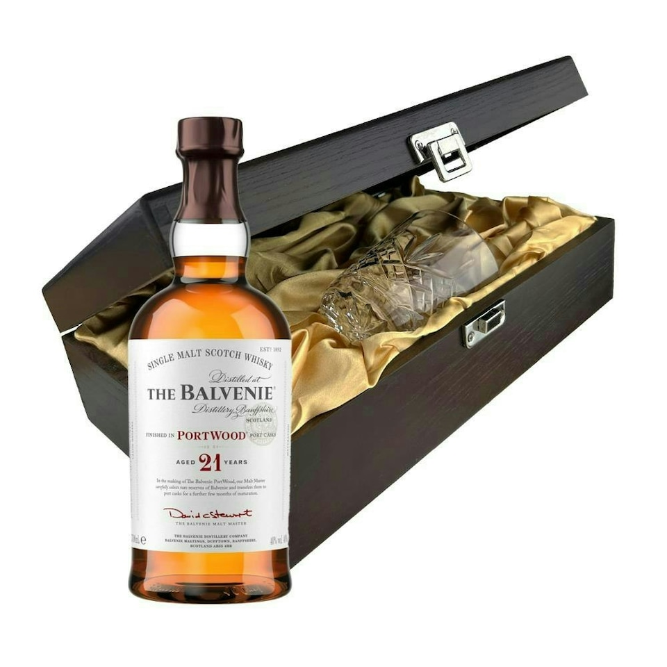 image 1 of Balvenie 21 Year Old PortWood Finish Whisky In Luxury Box With Royal Scot Glass 70cl 40% abv
