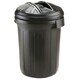 image 3 of 2 x 80 Litre Shatterproof Refuse Bin With Lid Ideal For Indoor & Outdoor Use Black