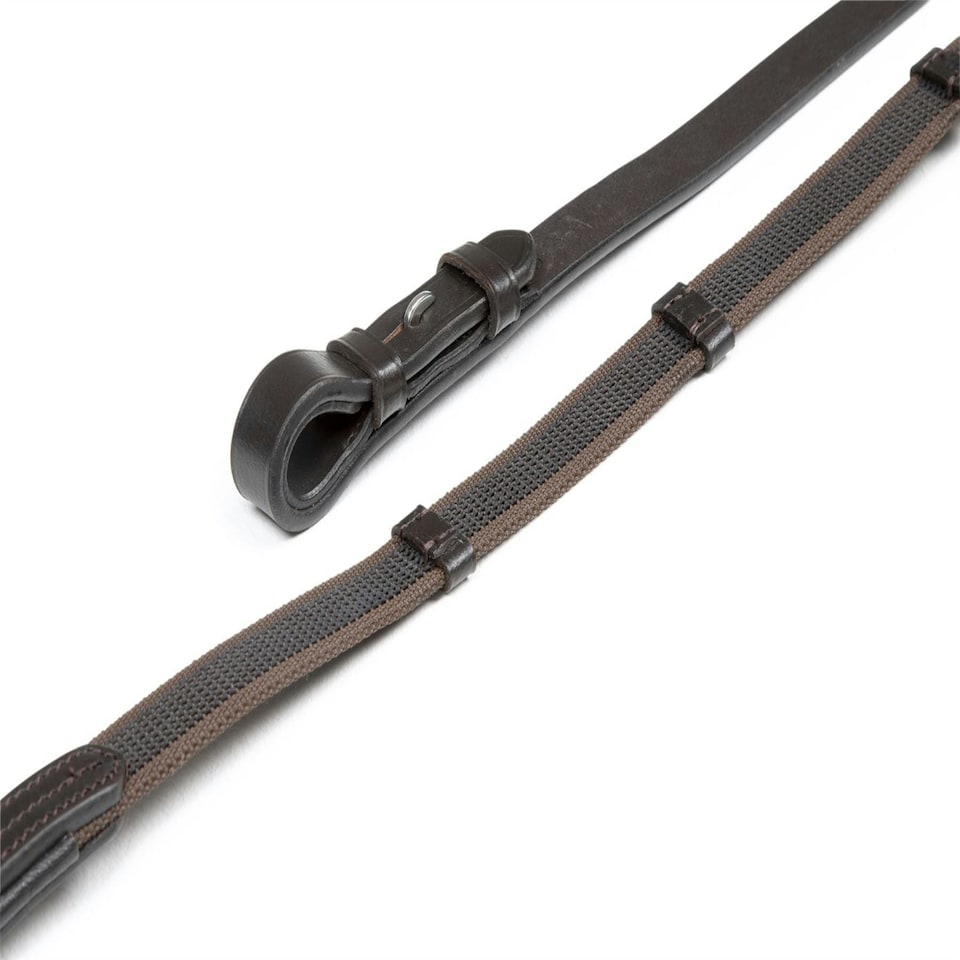 image 1 of Shires Aviemore Continental Rubber Grip Reins Black | Size: 48X5/8
Colour: Black/Orange