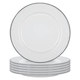 image 1 of Argon Tableware White Enamel Dinner Plates - 25.5cm - Grey - Pack of 6 Grey