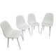 image 1 of Dining Chairs Set of 4 White Leather Kitchen Chairs White