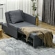 image 6 of HOMCOM Folding Sleeper Sofa Bed Chair with Pillows, Pocket, Grey