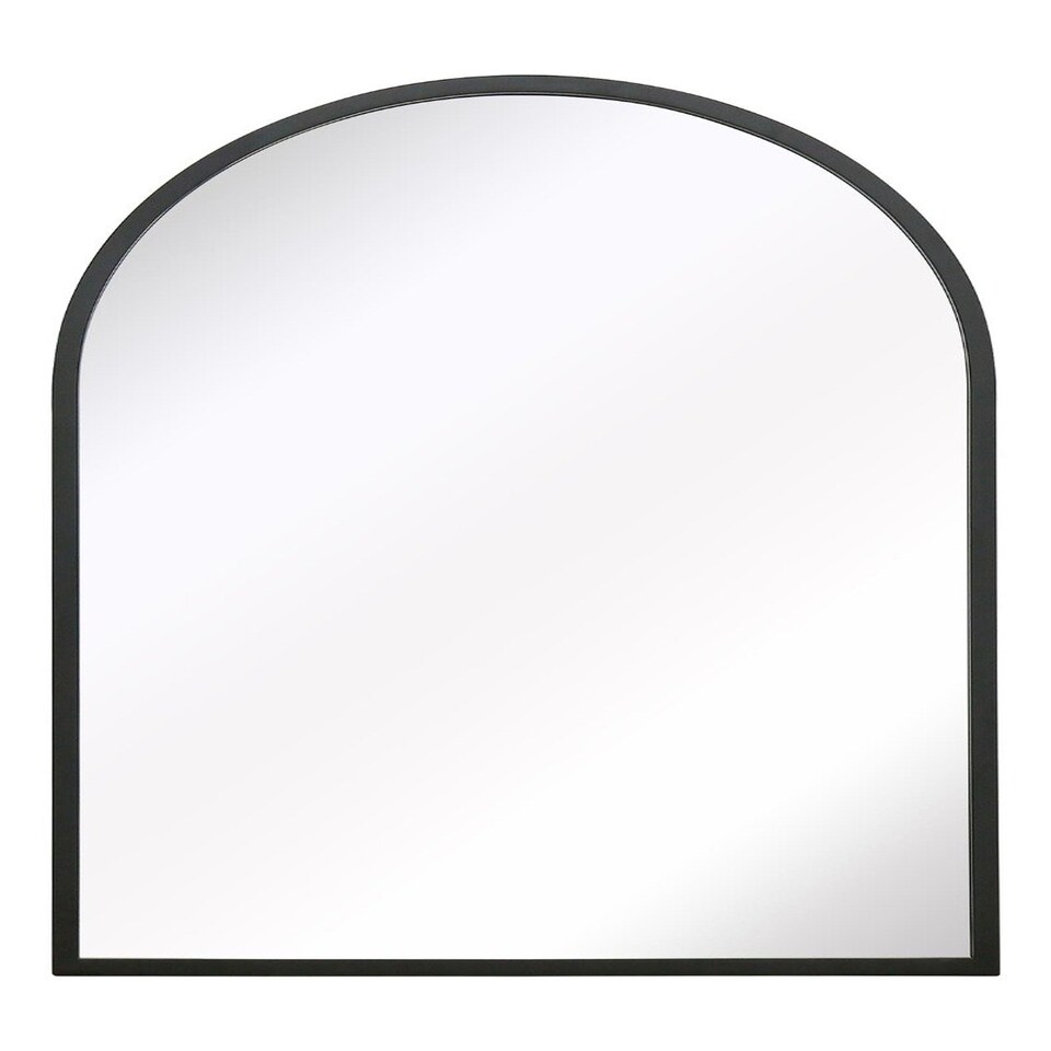 image 1 of The Arcus - Black Metal Framed Arched Wall Mirror 39" X 27" (100CM X 70CM). Suitable for Inside and Outside! Black