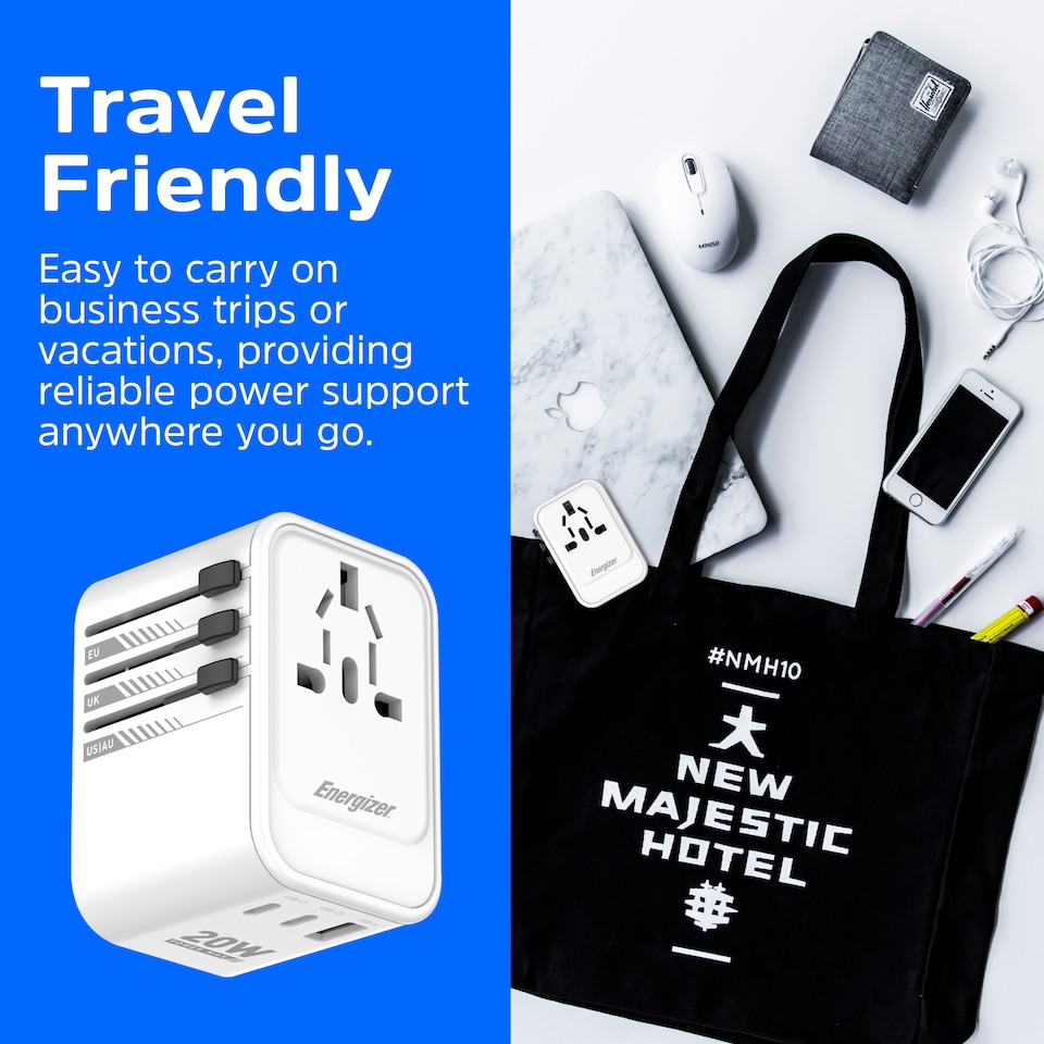 image 1 of Energizer International Travel Adapter 20W PD Charger White