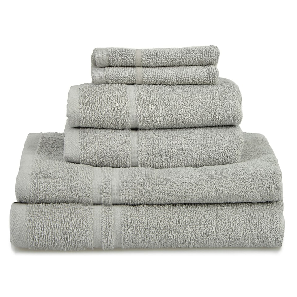 image 1 of Essentials 6 Pack Towel Set - Silver Grey
