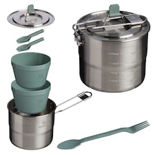 Wildfare Go Two Bowl Cookset for Camping | Grey | Silver | One Size | 1