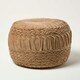image 1 of Homescapes Sofia Pleated Velvet Taupe Pouffe