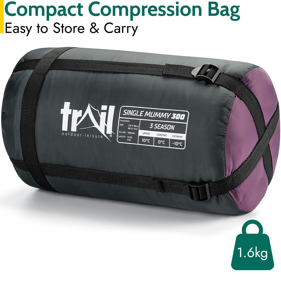 image 1 of Mummy Sleeping Bag - Purple