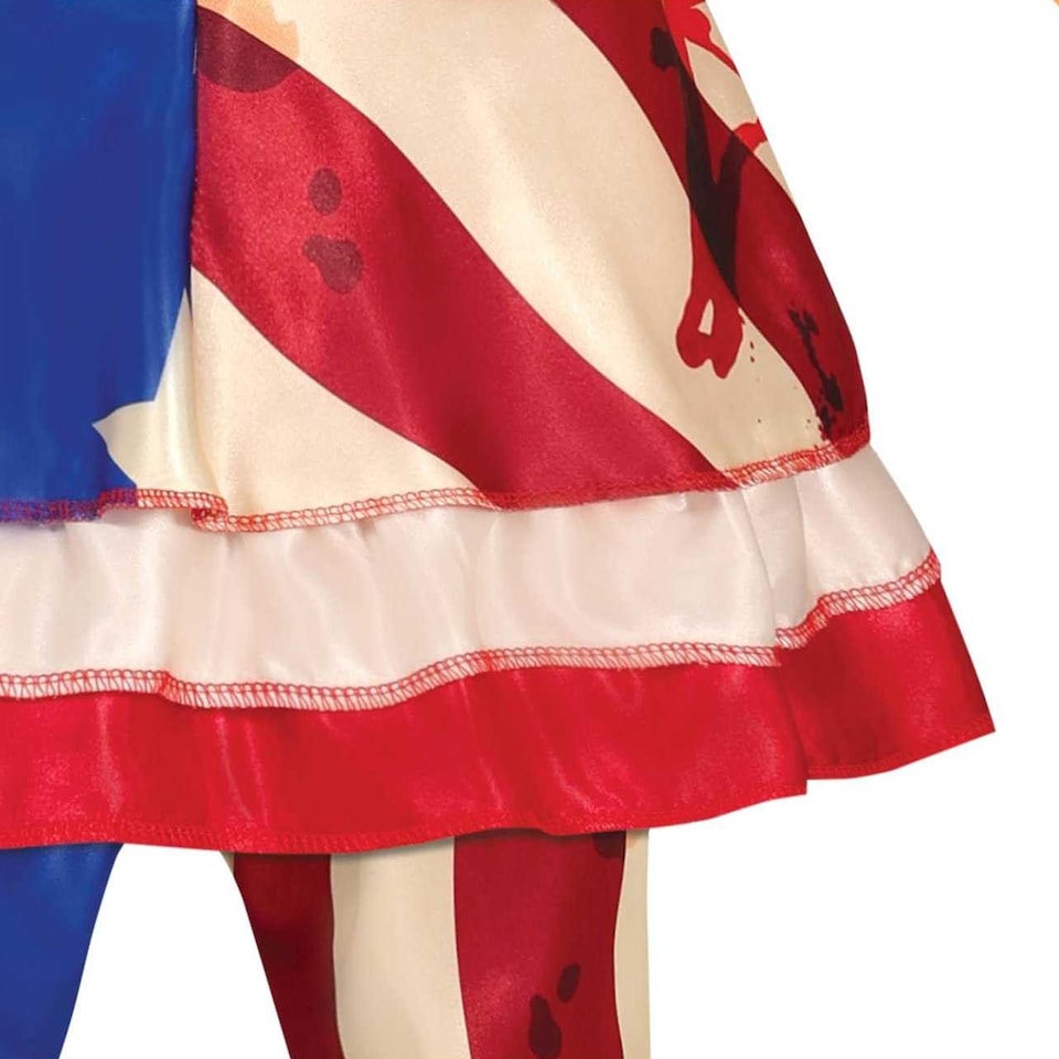 image 1 of Fiestas Guirca Girls Patriot Clown Costume Set | Blue | Blue/Red | 10-12 years | 1