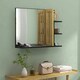 image 6 of HOMCOM Bathroom Mirror Wall Mount Vanity Mirror with 4 Storage Shelves, Black