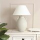 image 1 of ValueLights Daphne Linen Tapered Lamp Shade Stoneware Ceramic Vase Table Lamp with LED Bulb Grey