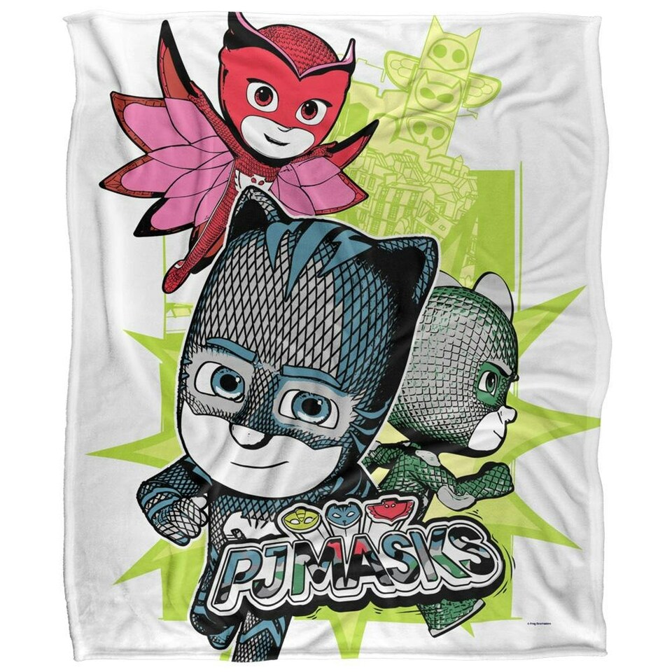 image 1 of PJ Masks Group Pose Blanket - White - One Size