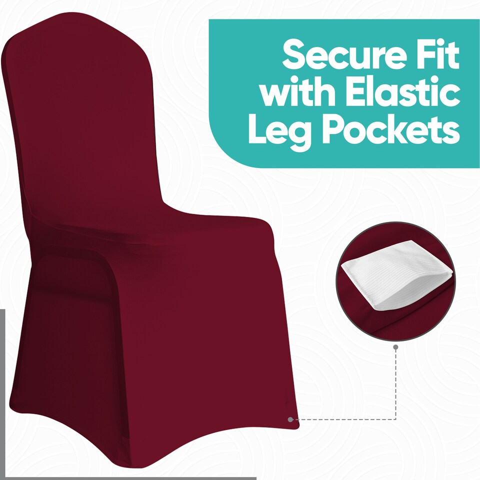 image 1 of Chair Cover Spandex Polyester Stretch, Flat Dining Slipcovers - 1pc