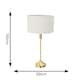 image 4 of ValueLights Maggie Gold Candlestick Table Lamp Grey Shade | Gold