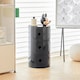 image 2 of Living and Home Cylindrical 3-Tiered Plastic Storage Drawer Unit, Black