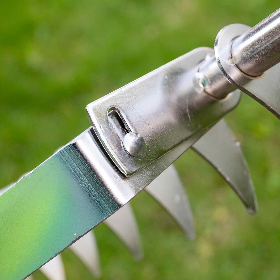 image 1 of Kent & Stowe Stainless Steel Scarifying Rake with Ash Handle and 10 Tines | Multi | 1 x Scarifying Rake
