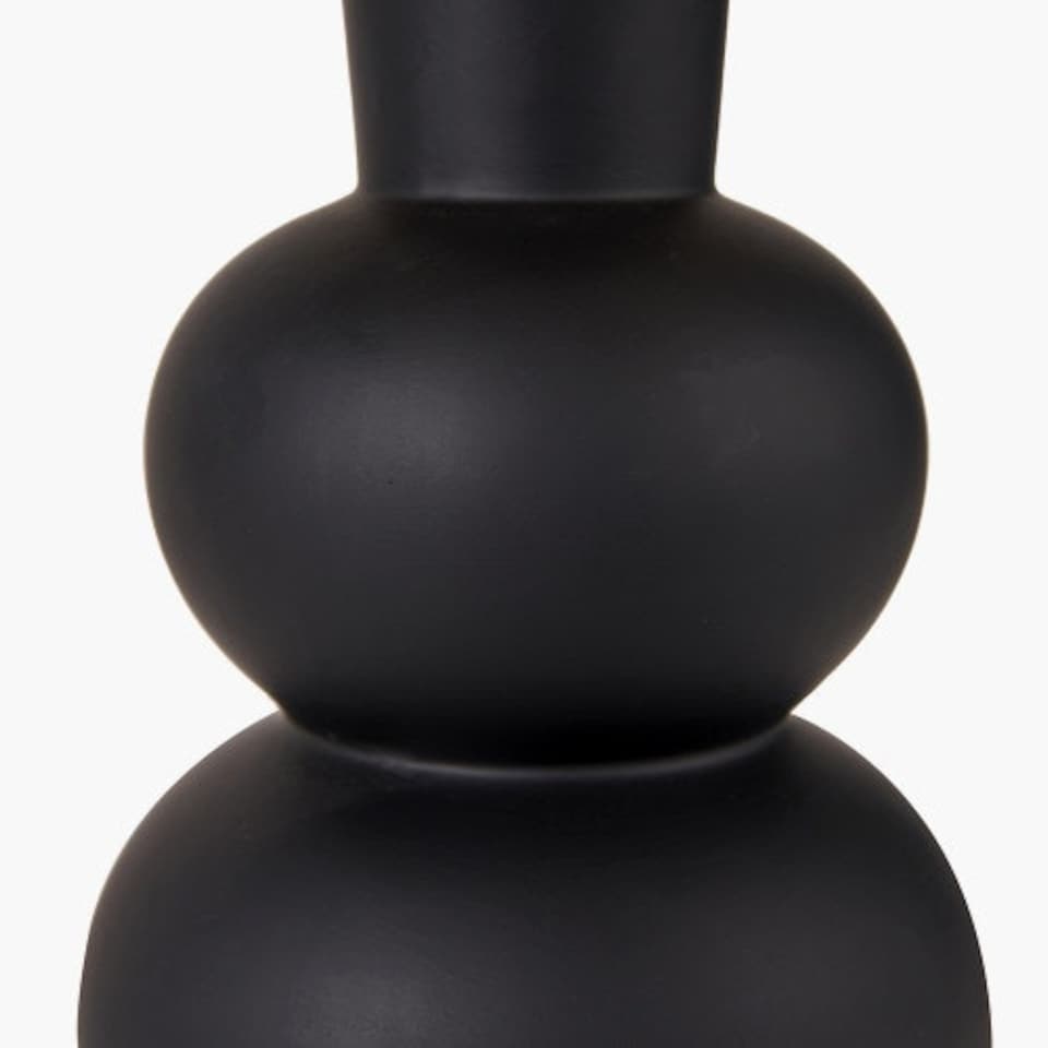 image 1 of Black Curved Bottle Ceramic Table Lamp