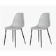 image 4 of Aspen Grey Oak Effect 80cm Square Dining Table with 2 Moulded Curve Design Chairs - Compact Kitchen and Dining Set | Grey | Grey Oak Effect | One Size | 1