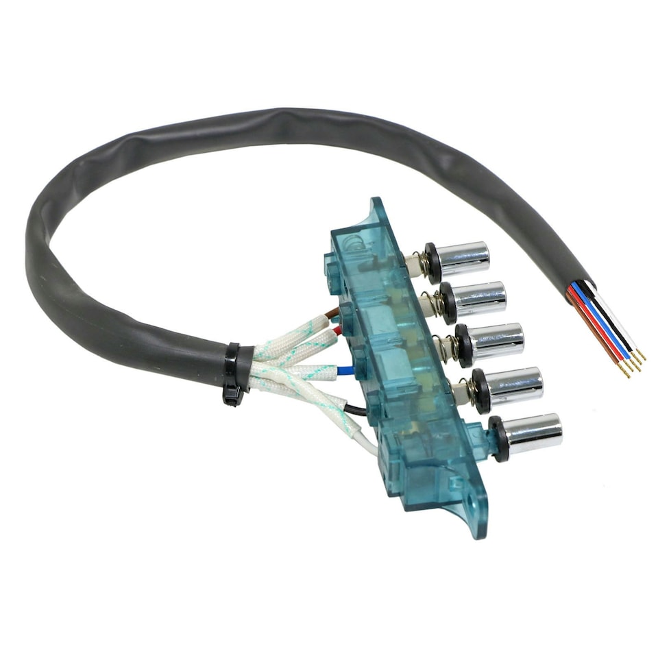 image 1 of SPARES2GO 5 Button Control Selector Switch for Homeking FW60.2SS FW70.2SS FW90.3SS Cooker Hood + Cable Connector