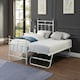image 4 of Bayford Traditional Single White Metal Bed Frame with Guest Trundle Bed | White | White | Single