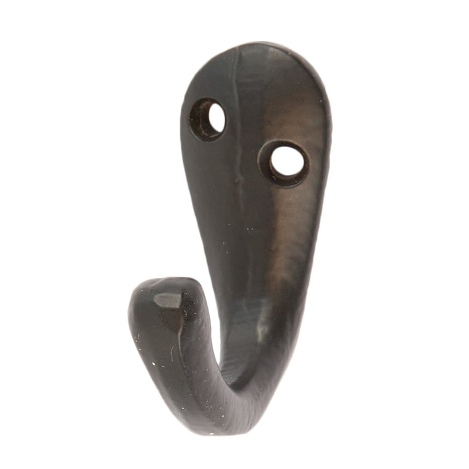 image 1 of Hammer & Tongs Single Robe Hook - W20mm x H45mm - Black