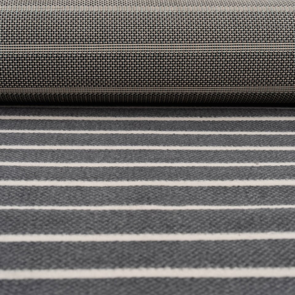 image 1 of kukoon 3ft - 39ft Grey Striped Stair Carpet Long Hallway Runner Rug 60cm x 823cm