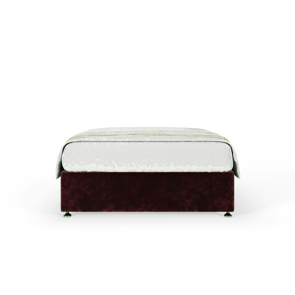 image 1 of Aubergine Chenille No Drawer Divan Base Single