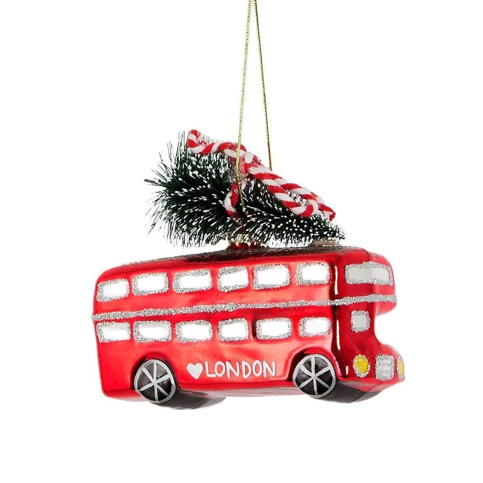 Retro London Bus Hanging Christmas Tree Decoration
