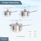 image 2 of Buckingham Set of 3 Saucepans Stainless Steel Handles | Silver