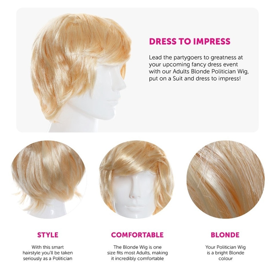image 1 of Pack Of 4 Prime Minister Blonde Wig Cream | One Size