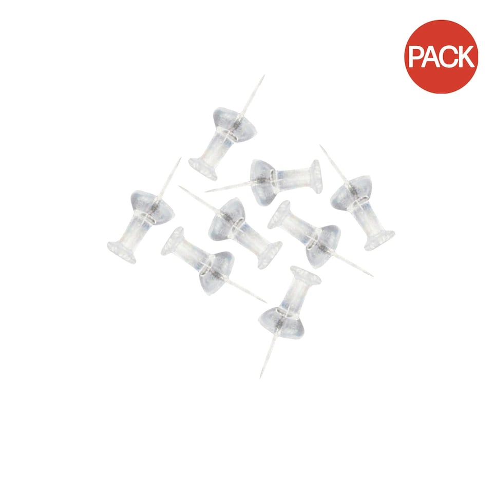 image 1 of Tiger Stationery Push Pins (Pack of 25) - Clear/Silver - One Size