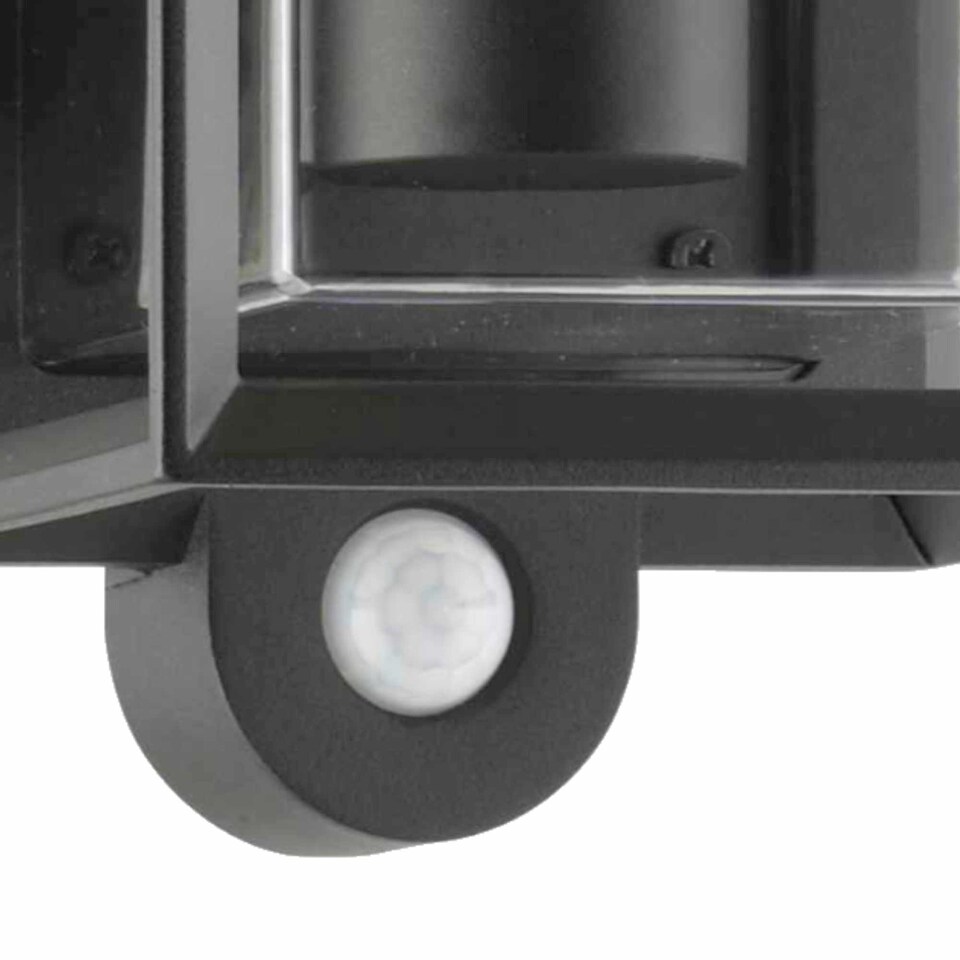 image 1 of Brandon - Black Motion Sensor Outdoor Wall Light | Black | Clear | 1